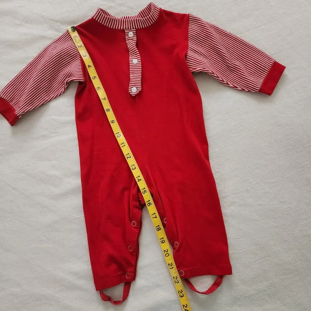 Vintage Red Striped Bodysuit 9-12 months